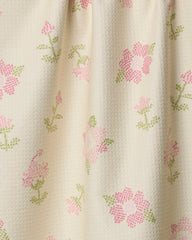 Cross Stitch Floral Yellow