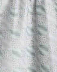 Mini Flowers and Stripes Check Green